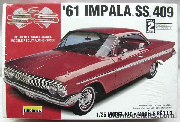 Lindberg 1/25 1961 Chevrolet Impala SS 409, 72163 plastic model kit